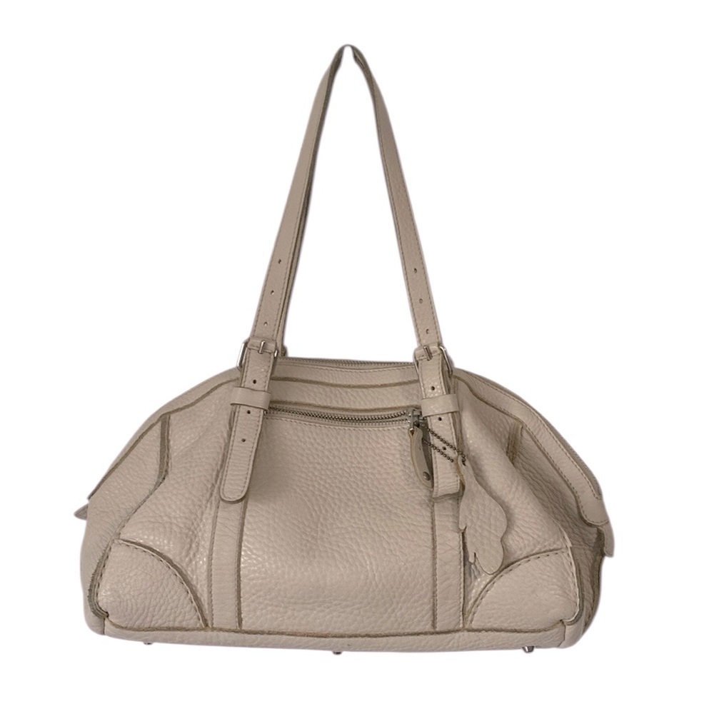 Roots Cream leather Satchel bag with Double Handles handbag